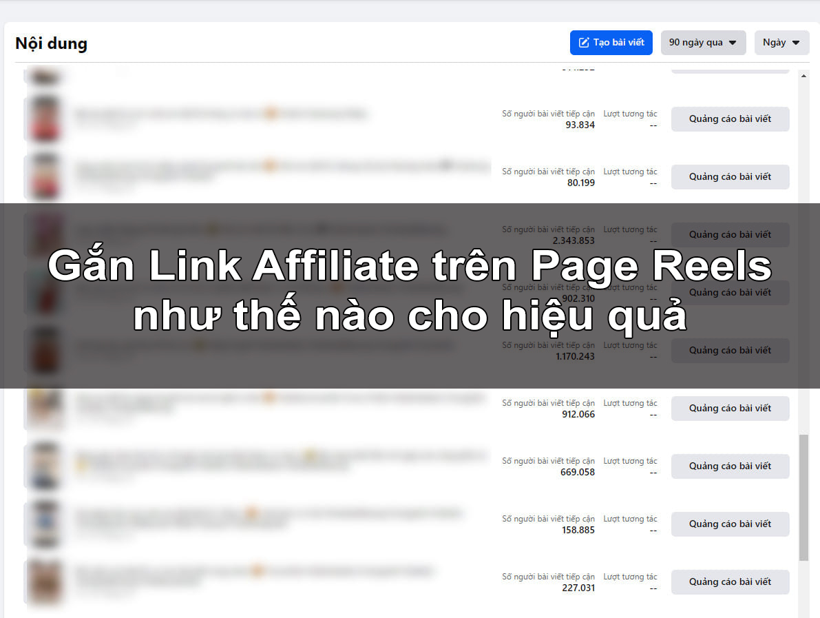 Gắn Link Affiliate trên Page Reels như thế nào cho hiệu quả